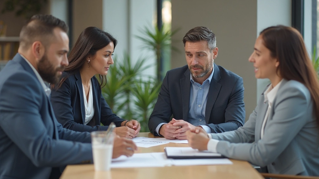 Деловая встреча двух предпринимателей, обсуждение стратегии развития